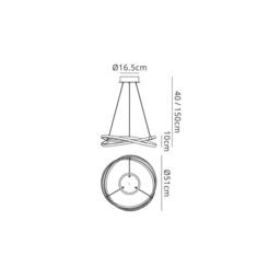 Netlighting Infinity Pendant 42W LED 3000K 3400lm Silver Chrome White Acrylic - thumbnail 2