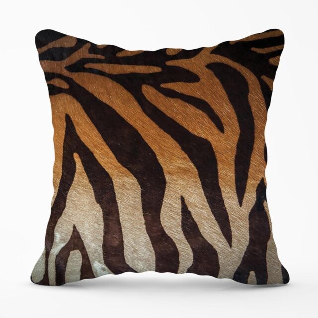 Warren Reed - Designer Tiger Skin Print Outdoor Cushion in Brown - Size: 45 cm x 45 cm - image 1