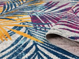 Desire Rugs San Marino Modern Living Room Area Rug - Low Pile Leaf Design - Size: 60 cm x 220 cm - thumbnail 4