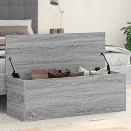 Berkfield Home Storage Box Grey Sonoma 102x35x35 cm Engineered Wood - Size: 102 x 35 x 35 cm - thumbnail 2