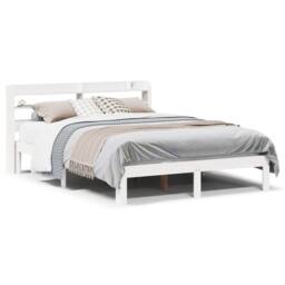 Berkfield Home Beautiful Bed Frame with Headboard without Mattress White 150x200 - Size: King - thumbnail 3