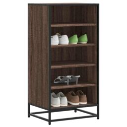 Berkfield Home Shoe Rack Brown Oak 48x38x97.5 cm Engineered Wood - thumbnail 1