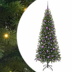 Berkfield Home Artificial Christmas Tree with 300 LEDs Green 180 cm PE & PVC - thumbnail 2