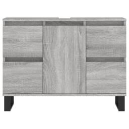 Berkfield Home Bathroom Cabinet Grey Sonoma 80x33x60 cm Engineered Wood - Size: 80 x 33 x 60 cm - thumbnail 5