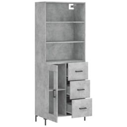 Berkfield Home Highboard Concrete Grey 69.5x34x180 cm Engineered Wood - thumbnail 4