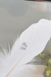 Amaya Rose Ltd In Memory of Baby. Baby Feet Real feather Floating Picture Frame in Black - thumbnail 2