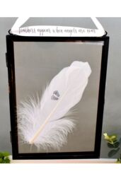 Amaya Rose Ltd In Memory of Baby. Baby Feet Real feather Floating Picture Frame in Black - thumbnail 1