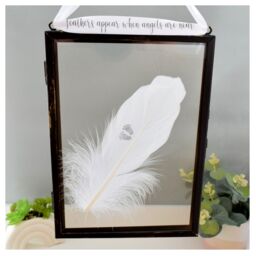 Amaya Rose Ltd In Memory of Baby. Baby Feet Real feather Floating Picture Frame in Black - thumbnail 3