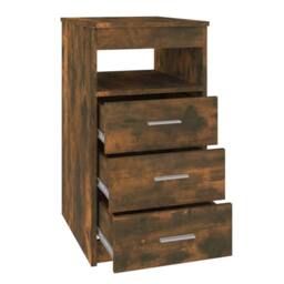 Berkfield Home Stylish Drawer Cabinet Smoked Oak 40x50x76 cm Engineered Wood in Brown - Size: 40 x 50 x 76 cm - thumbnail 6