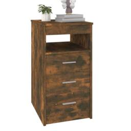 Berkfield Home Stylish Drawer Cabinet Smoked Oak 40x50x76 cm Engineered Wood in Brown - Size: 40 x 50 x 76 cm - thumbnail 4