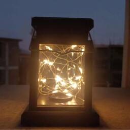 EONLION 4X LED Waterproof Solar Powered Hanging in Black - Size: 100 cm - thumbnail 4