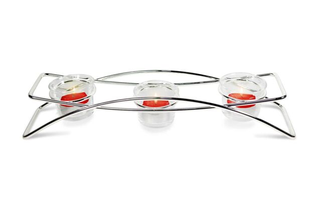 Silver Editions Silverplated Triple Tealight Holder in Silver - image 1