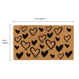 JVL Latex Coir Mat & Runner - Hearts in Brown - Size: 40 cm x 120 cm - thumbnail 9