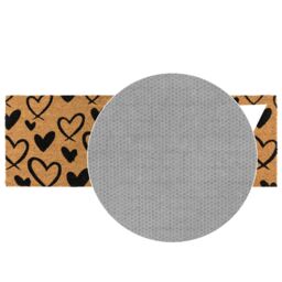 JVL Latex Coir Mat & Runner - Hearts in Brown - Size: 40 cm x 120 cm - thumbnail 5