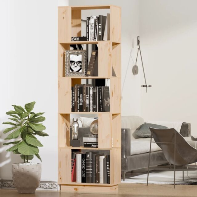 Berkfield Home Book Cabinet/Room Divider 51x25x163.5 cm Solid Wood Pine in Brown - image 1