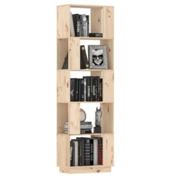 Berkfield Home Book Cabinet/Room Divider 51x25x163.5 cm Solid Wood Pine in Brown - thumbnail 4