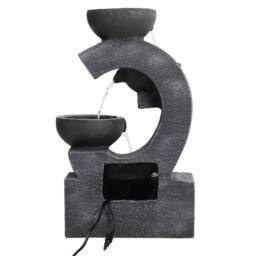 FLAVORA 4 Tiers Water Feature LED Cascading Fountain in Grey - Size: 0.6m2 - thumbnail 3