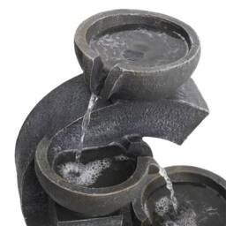 FLAVORA 4 Tiers Water Feature LED Cascading Fountain in Grey - Size: 0.6m2 - thumbnail 4