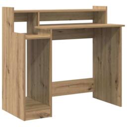 Berkfield Home Modern Desk with Desk Lamps with Shelf with Storage Artisan oak E in Brown - thumbnail 7