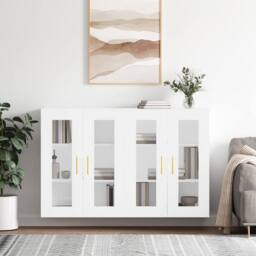 Berkfield Home Wall Mounted Cabinets 2 pcs White Engineered Wood - thumbnail 2