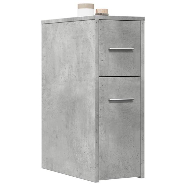 Berkfield Home Narrow Bathroom Cupboard with Wheels Concrete Grey Engineered Wood - image 1