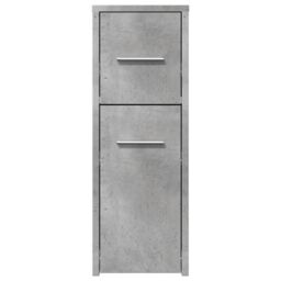 Berkfield Home Narrow Bathroom Cupboard with Wheels Concrete Grey Engineered Wood - thumbnail 4