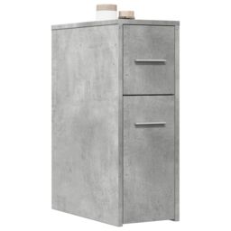 Berkfield Home Narrow Bathroom Cupboard with Wheels Concrete Grey Engineered Wood - thumbnail 1