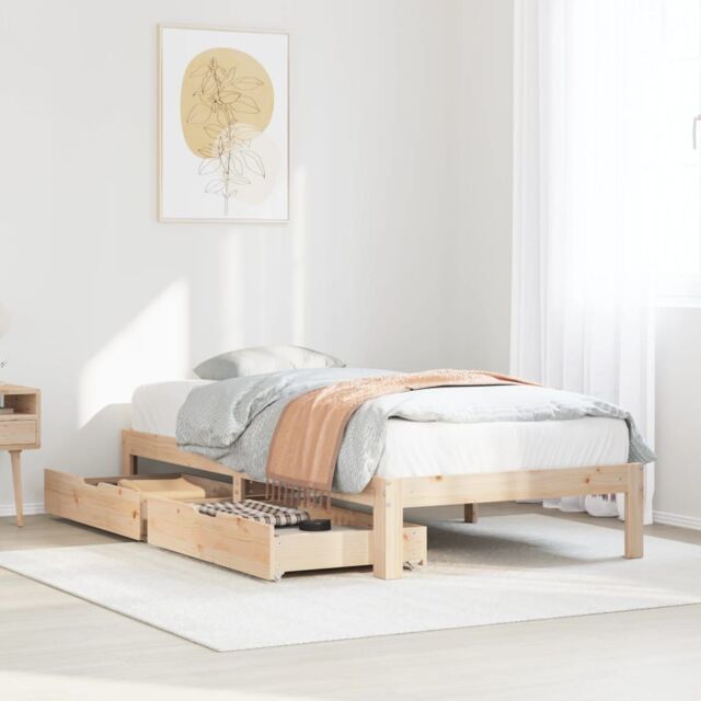 Berkfield Home Bed Frame with Drawers without Mattress 90x200 cm in Brown - image 1