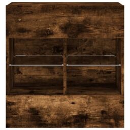 Berkfield Home TV Wall Cabinet with LED Lights Smoked Oak 58.5x30x60.5 cm in Brown - thumbnail 7