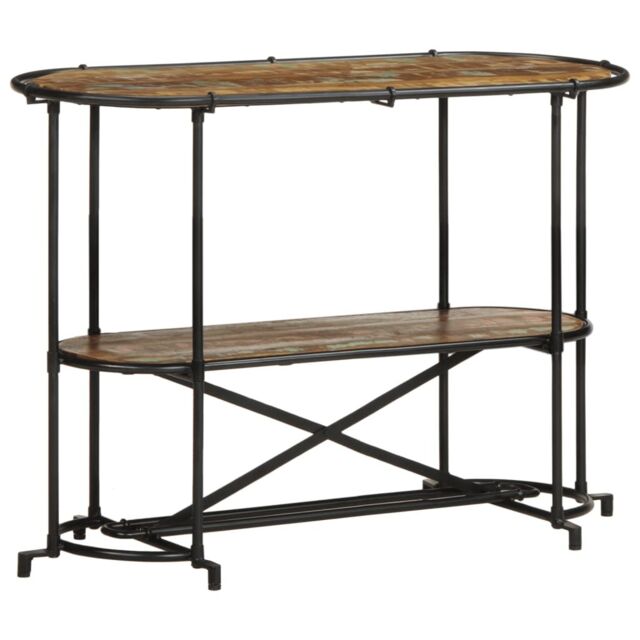 Berkfield Home Console Table 110x42x76 cm Solid Wood Reclaimed in Brown - Size: 110 x 42 x 76 cm - image 1