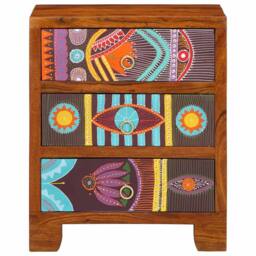 Berkfield Home Sideboard Multicolour 50x35x60 Solid Wood Acacia - thumbnail 5