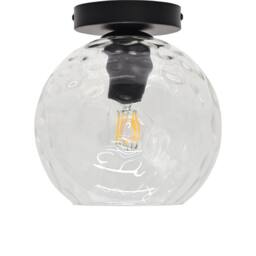 First Choice Lighting Set of 2 Barnum - Clear Dimple Glass Globe Black Ceiling Lights - thumbnail 2