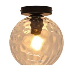 First Choice Lighting Set of 2 Barnum - Clear Dimple Glass Globe Black Ceiling Lights - thumbnail 3
