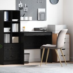 Berkfield Home Desk Black Oak 80x50x76 cm Engineered wood - Size: 80 x 50 x 76 cm - thumbnail 1