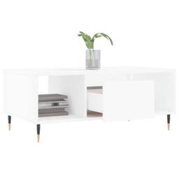 Berkfield Home Modern Coffee Table White 90x50x36.5 cm Engineered Wood - thumbnail 4