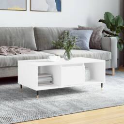 Berkfield Home Modern Coffee Table White 90x50x36.5 cm Engineered Wood - thumbnail 2