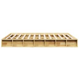 Berkfield Home Beautiful Bed Frame without Mattress 140x200 cm Solid Wood Oak in Brown - thumbnail 7