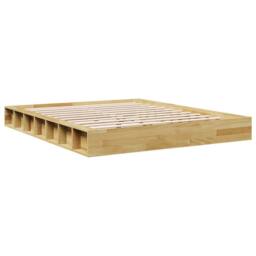 Berkfield Home Beautiful Bed Frame without Mattress 140x200 cm Solid Wood Oak in Brown - thumbnail 8