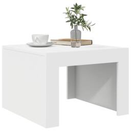 Berkfield Home Durable Coffee Table White 50x50x35 cm Engineered Wood - Size: 50 x 50 x 35 cm - thumbnail 4