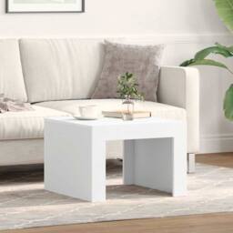 Berkfield Home Durable Coffee Table White 50x50x35 cm Engineered Wood - Size: 50 x 50 x 35 cm - thumbnail 2