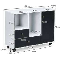 Havendro 2-Drawer Mobile File Cabinet Rolling Printer Stand with Storage - thumbnail 2