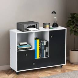 Havendro 2-Drawer Mobile File Cabinet Rolling Printer Stand with Storage - thumbnail 3