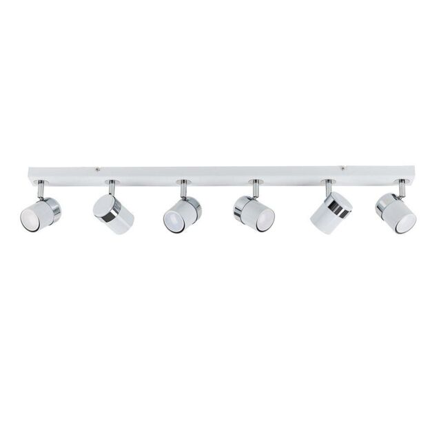 ValueLights Rosie Spotlight 6 Way White Ceiling Bar Spotlight - image 1
