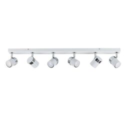ValueLights Rosie Spotlight 6 Way White Ceiling Bar Spotlight