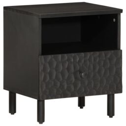 Berkfield Home Bedside Cabinets 2 pcs Black 40x33x46 cm Solid Wood Mango - Size: 40 x 33 x 46 cm - thumbnail 2