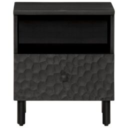 Berkfield Home Bedside Cabinets 2 pcs Black 40x33x46 cm Solid Wood Mango - Size: 40 x 33 x 46 cm - thumbnail 4
