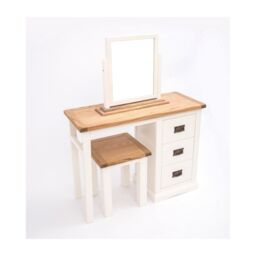 Cabinet Bits Cosenza 3 Drawer Dressing Table Set Brass Drop Handle in Off-White - thumbnail 3