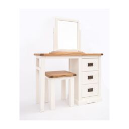 Cabinet Bits Cosenza 3 Drawer Dressing Table Set Brass Drop Handle in Off-White - thumbnail 2