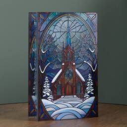 Samuel Alexander 21cm Double Sided Stained Glass Victorian Church Decoration with LEDs - thumbnail 6