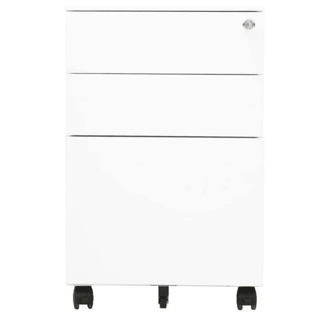 Berkfield Home Mobile File Cabinet White 39x45x60 cm Steel - Size: 39 x 45 x 60 cm - image 1